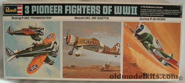 Revell 1/72 3 Pioneer Fighters of WWII / Boeing P-26A Peashooter / Macchi MC.200 Saetta / Curtiss P-36 Hawk, H677-130 plastic model kit